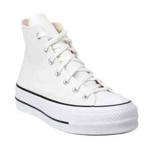 Converse white Chuck Taylor all star lift platform high top lace up sneakers